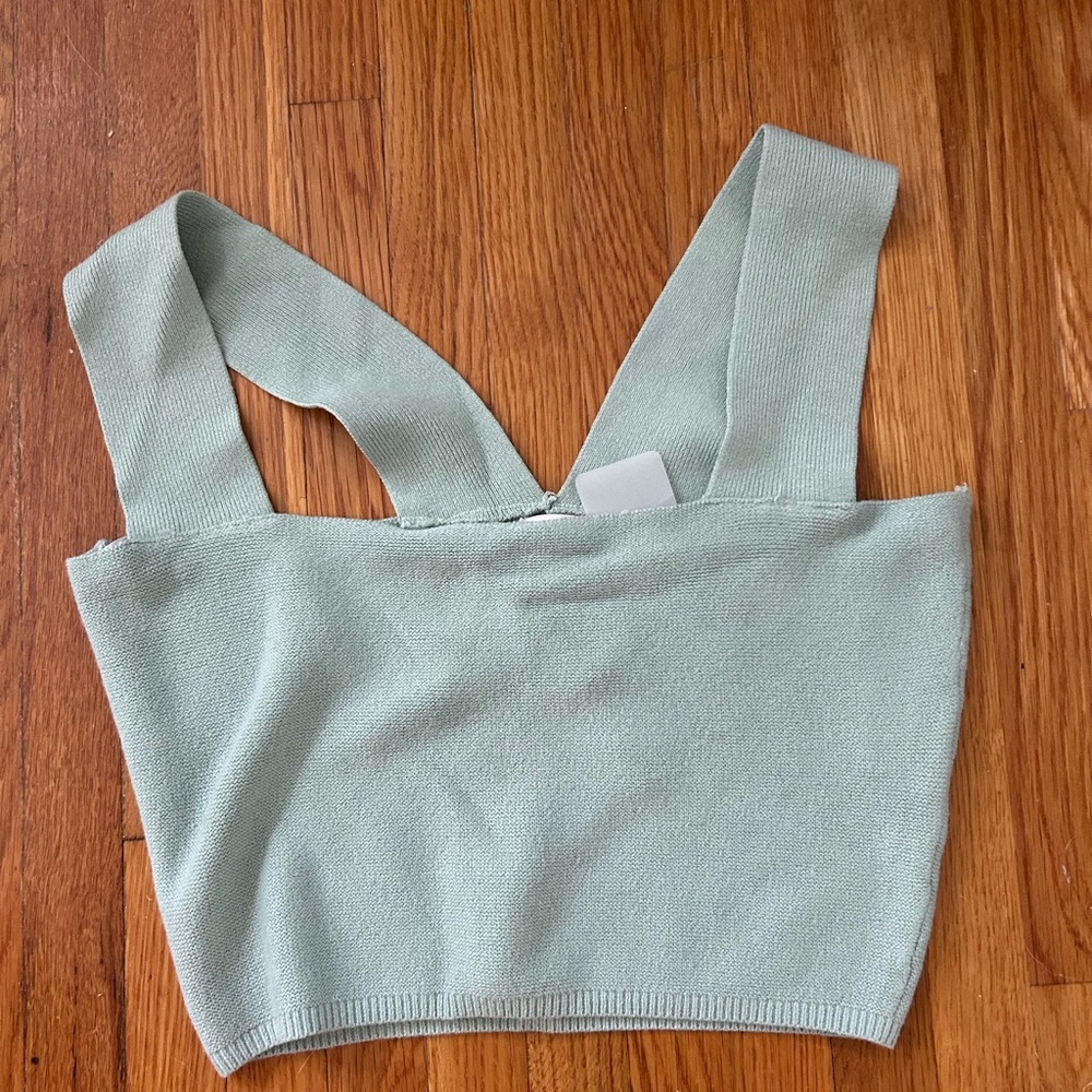 Mint Green Knit Crop Top